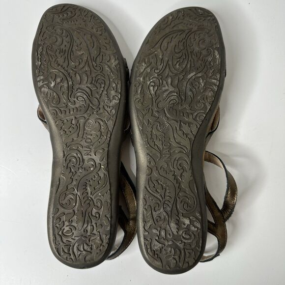 Naot Dorith Sandals Sz 39 US 8-8.5 Metallic Leather Gladiator Comfort Slingback - Picture 9 of 12